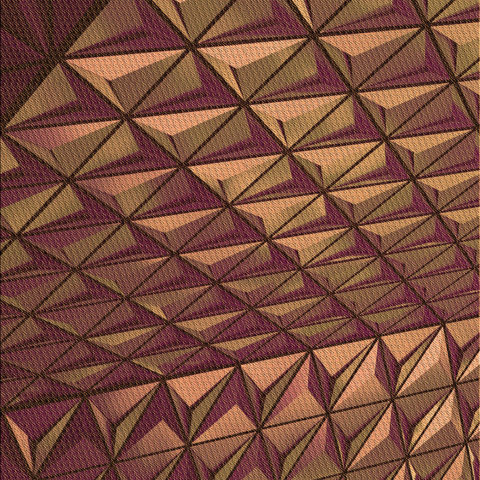 Patterned Vermilion Red Rug, pat1842org