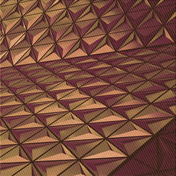 Round Patterned Vermilion Red Rug, pat1842org