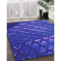 Patterned Cobalt Blue Rug, pat1842pur