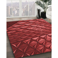 Patterned Tomato Red Rug, pat1842rd