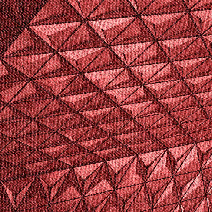 Patterned Tomato Red Rug, pat1842rd