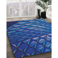 Patterned Blue Novelty Rug, pat1842