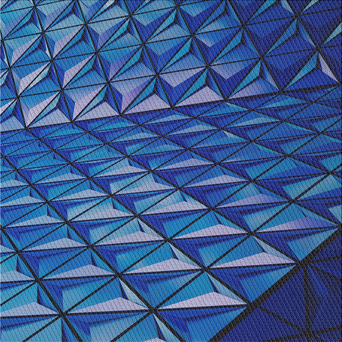 Square Patterned Blue Novelty Rug, pat1842