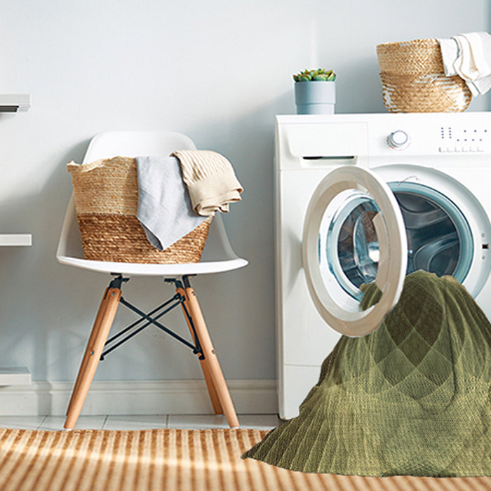 Machine Washable Transitional Brass Green Rug in a Washing Machine, wshpat1844brn