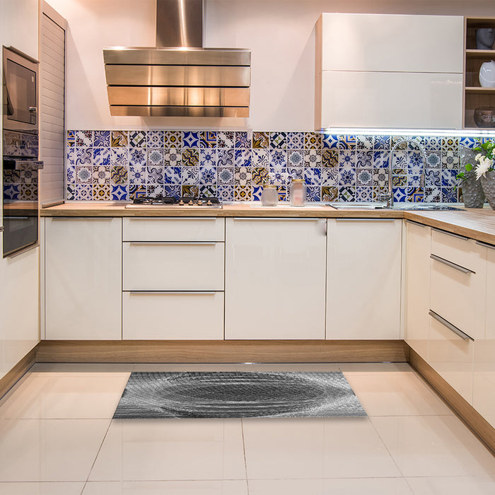 Patterned Gray Rug in a Kitchen, pat1844gry