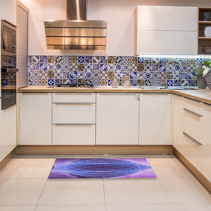 Patterned Amethyst Purple Rug in a Kitchen, pat1844pur