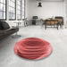 Round Patterned Red Rug in a Office, pat1844rd