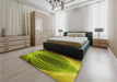 Patterned Pistachio Green Rug in a Bedroom, pat1844yw