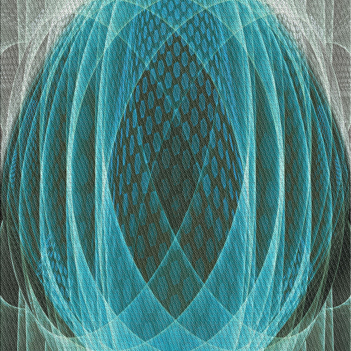 Patterned Deep-Sea Green Novelty Rug, pat1844