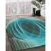 Machine Washable Transitional Deep-Sea Green Rug in a Family Room, wshpat1844