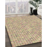 Patterned Khaki Gold Rug, pat1845brn