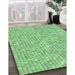 Machine Washable Transitional Green Rug in a Family Room, wshpat1845grn