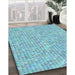 Patterned Blue Ivy Blue Rug in Family Room, pat1845lblu