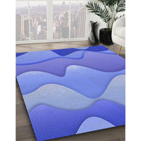 Patterned Sky Blue Rug, pat1846blu