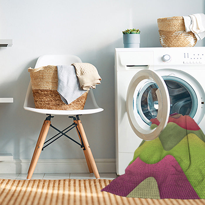 Machine Washable Transitional Green Rug in a Washing Machine, wshpat1846brn