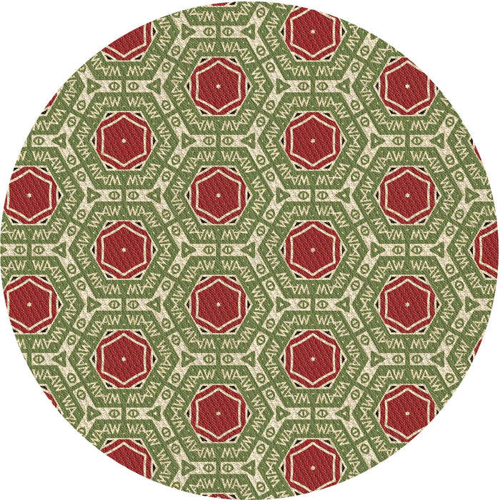 Square Patterned Saddle Brown Rug, pat1847brn