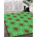 Machine Washable Transitional Green Rug in a Family Room, wshpat1847grn