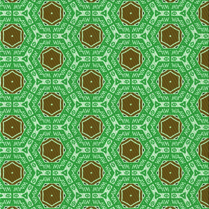 Round Machine Washable Transitional Green Rug, wshpat1847grn