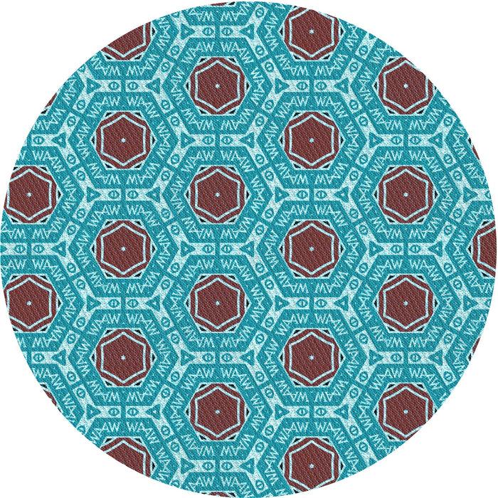 Square Patterned Green Rug, pat1847lblu