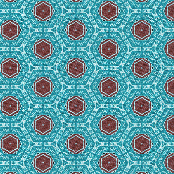 Round Patterned Green Rug, pat1847lblu