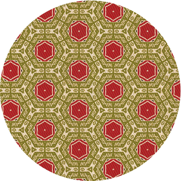 Square Patterned Mahogany Brown Rug, pat1847org