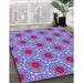 Patterned Bright Lilac Purple Rug in Family Room, pat1847pur