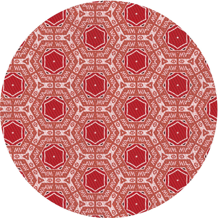 Square Patterned Light Coral Pink Rug, pat1847rd