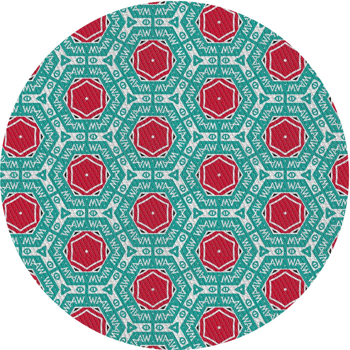 Sideview of Patterned Sky Blue Novelty Rug, pat1847