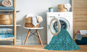 Machine Washable Transitional Dark Cyan Green Rug in a Washing Machine, wshpat1848lblu