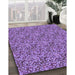 Patterned Purple Rug in Family Room, pat1848pur