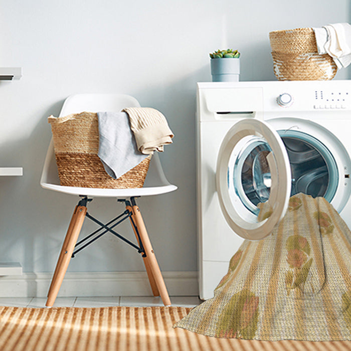 Machine Washable Transitional Orange Gold Rug in a Washing Machine, wshpat1849brn