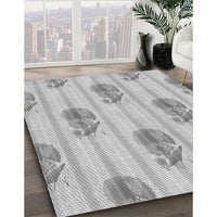 Patterned Gunmetal Gray Rug, pat1849gry