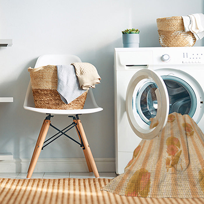 Machine Washable Transitional Orange Rug in a Washing Machine, wshpat1849org