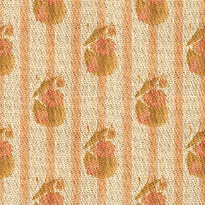 Round Patterned Orange Rug, pat1849org