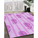 Machine Washable Transitional Blossom Pink Rug in a Family Room, wshpat1849pur