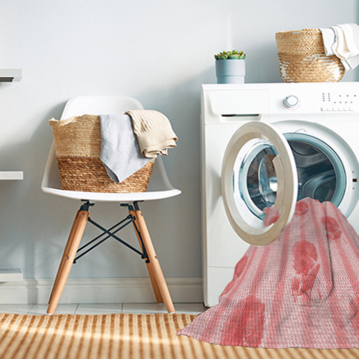 Machine Washable Transitional Red Rug in a Washing Machine, wshpat1849rd