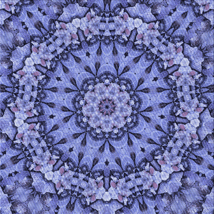 Round Patterned Sky Blue Rug, pat185blu