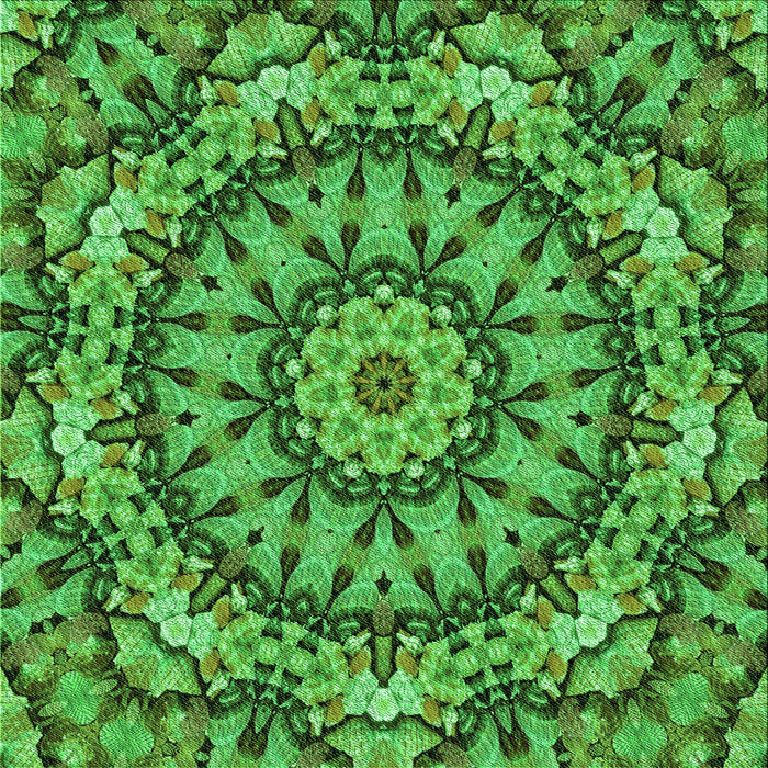 Round Patterned Neon Green Rug, pat185grn