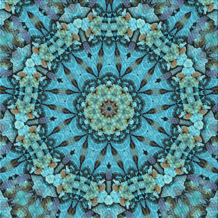 Round Machine Washable Transitional Bright Turquoise Blue Rug, wshpat185lblu