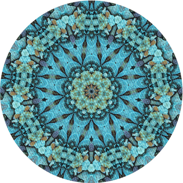 Square Machine Washable Transitional Bright Turquoise Blue Rug in a Living Room, wshpat185lblu