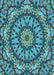 Patterned Bright Turquoise Blue Rug, pat185lblu