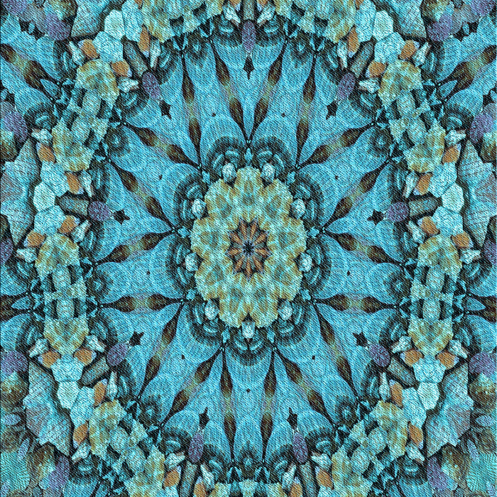 Patterned Bright Turquoise Blue Rug, pat185lblu