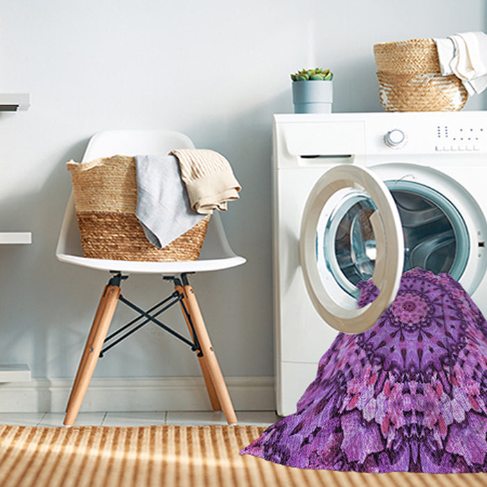 Machine Washable Transitional Dark Magenta Purple Rug in a Washing Machine, wshpat185pur
