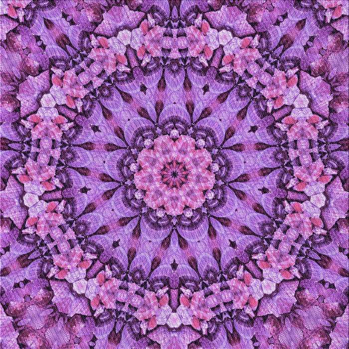 Round Patterned Dark Magenta Purple Rug, pat185pur