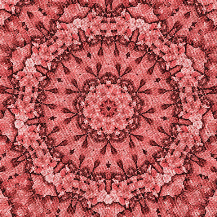 Round Patterned Red Rug, pat185rd