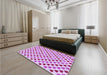 Patterned Blossom Pink Rug in a Bedroom, pat1850pur