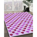 Machine Washable Transitional Blossom Pink Rug in a Family Room, wshpat1850pur