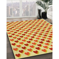 Patterned Orange Red Orange Rug, pat1850yw