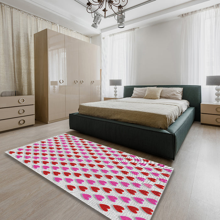 Patterned Pink Novelty Rug in a Bedroom, pat1850