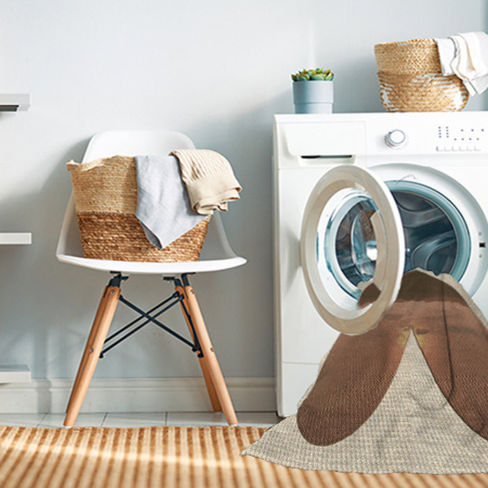 Machine Washable Transitional Saddle Brown Rug in a Washing Machine, wshpat1851brn